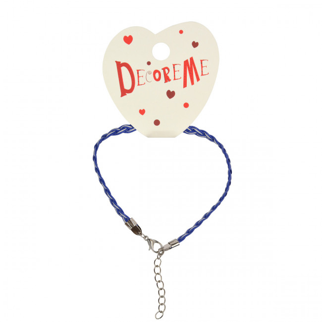 Шнурок 4мм 21см плетеный из экокожи, с застежкой, плоский, BV/2-155/25 (10)