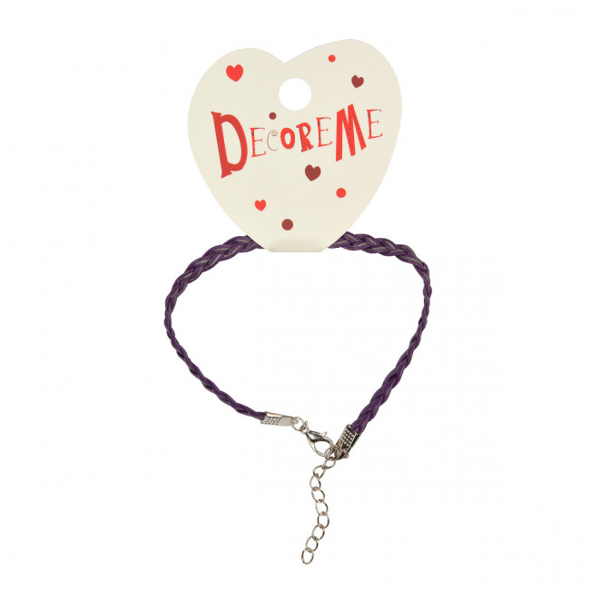 Шнурок 4мм 21см плетеный из экокожи, с застежкой, плоский, BV/2-155/25 (10)