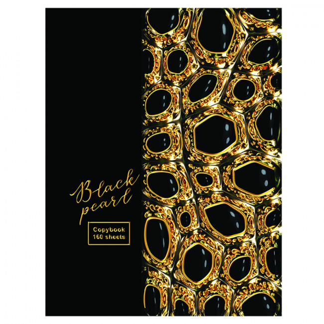 Тетрадь на кольцах А5, 160л., BG "Черная жемчужина", матовая ламинация, 3D-фольга ТТ5к160_лм_оф 10106