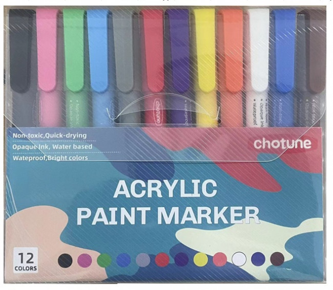 Маркеры акриловые 12цв, CH-1029-12 (38)