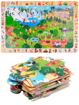 Пазл 24элементов "Веселые  животные" Виммельбух, Рыжий Кот/П24-1660 (10)