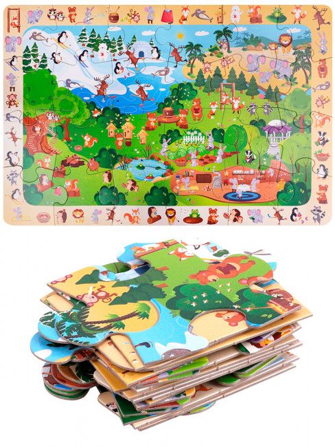 Пазл 24элементов "Веселые  животные" Виммельбух, Рыжий Кот/П24-1660 (10)