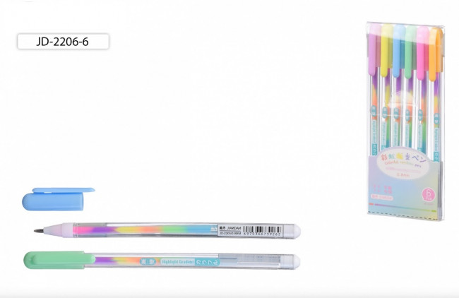 Набор гелевых ручек: "ТИГРЫ"; ароматизированные, с блёстками, прозрачный пластиковый корпус с рисунком, цветной колпачок /в цвет чернил/, упаковка с европодвесом, 6 цветов.