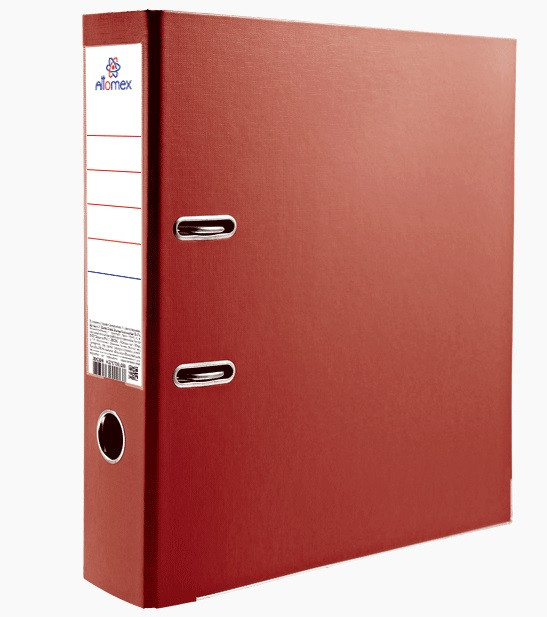 Регистратор А4 75мм PVC, красный, Attomex/3093308 (50)