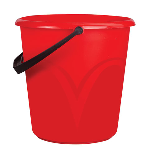 Ведро 8 л, без крышки, пластиковое, пищевое, с глянцевым узором, цвет красный, мерная шкала, LAIMA