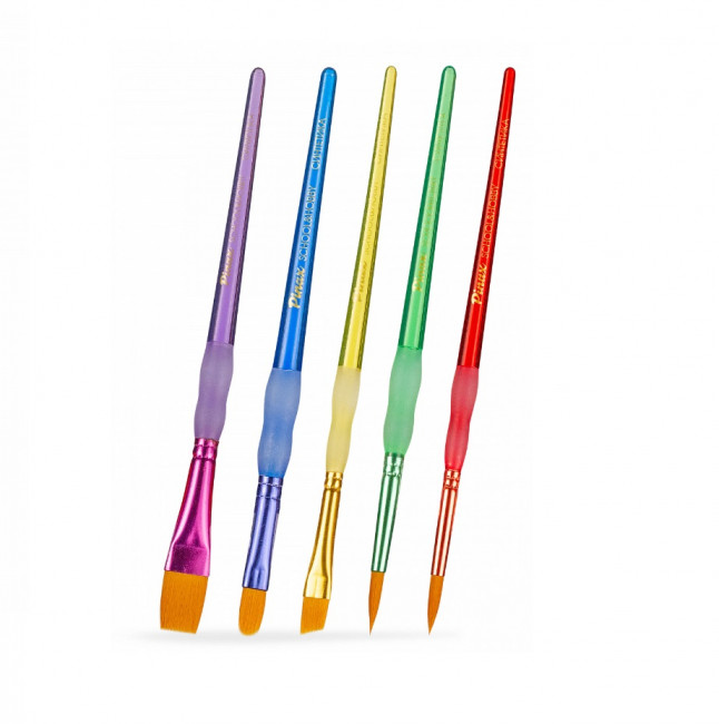 Набор кистей SCHOOL&HOBBY синтетика 5 шт. АССОРТИ, эргономичная ручка set44-5pc Набор кистей SCHOOL&HOBBY синтетика 5 шт. АССОРТИ, эргономичная ручка set44-5pc