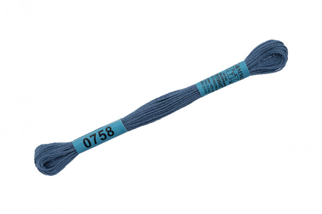 Нитки для вышивания "Gamma"    мулине  ( 0207-0819 )  100% хлопок     8 м №0758 серо-синий