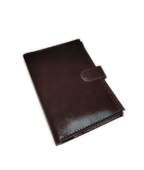 Обложка на автодокументы+паспорт  WENZER OFFiCE из натуральной кожи "спилок", с отделом для визиток, с кнопкой, коричневый