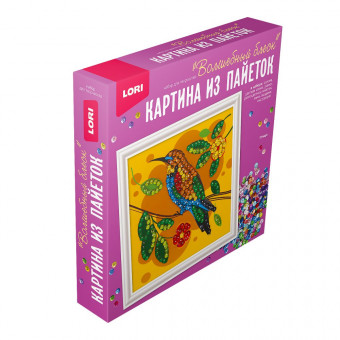Картина из пайеток "Птица" 20*20 см , LORI/Ап-051 (8)
