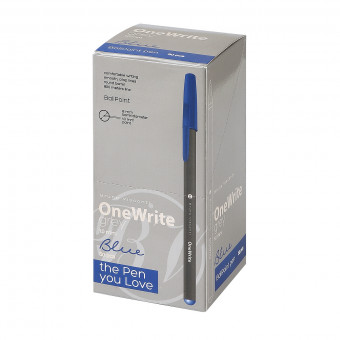 Ручка шариковая 1.0мм синяя "OneWrite Grey", серый цвет корпуса, BV/20-0325/02 (50)