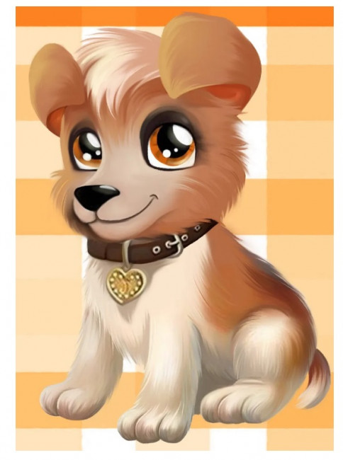 Алмазная мозаика 30*40 "Дружок", полная выкладка, MOD008