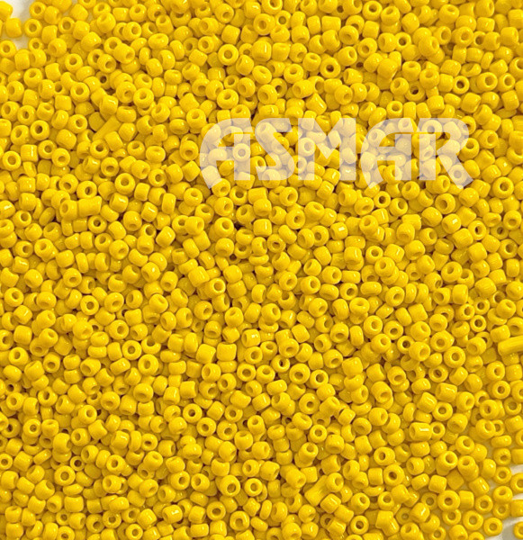 Бисер "ASMAR" размер №12, вес: 50 г, жёлтый глянцевый, непрозрачный Бисер "ASMAR" размер №12, вес: 50 г, жёлтый глянцевый, непрозрачный