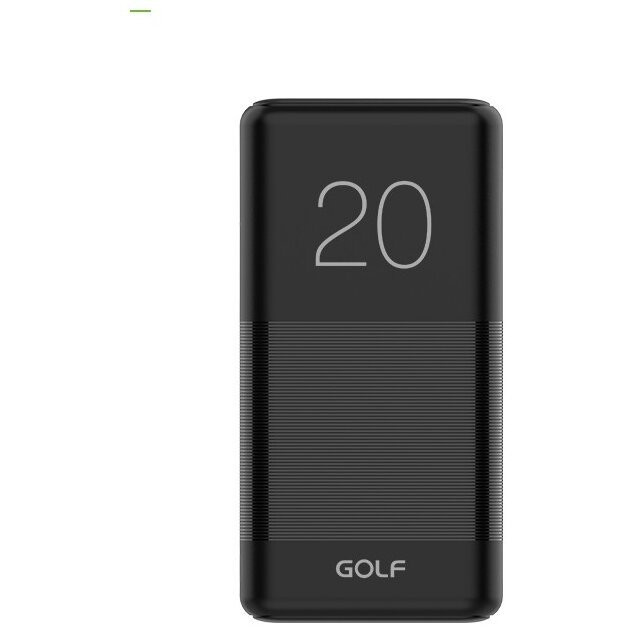 Powerbank 20000 mah + Кабель Micro usb /In Micro usb /Out USB 1 А, 2.1A/ Black/GOLF G81