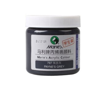 Краска  акриловая 100 мл. Серая Пейна DB-1078 в баночке №797 Maries (1/72)