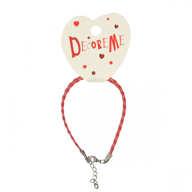 Шнурок 4мм 21см плетеный из экокожи, с застежкой, плоский, BV/2-155/26 (10)