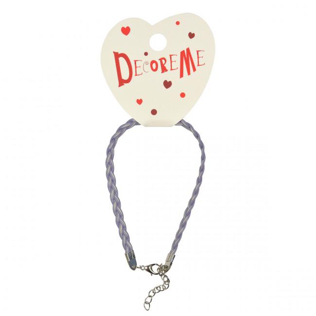 Шнурок 4мм 21см плетеный из экокожи, с застежкой, плоский, BV/2-155/26 (10)