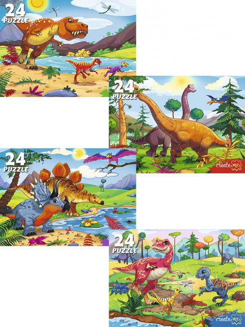 Пазлы на 24 элемента "Динозавры", Рыжий Кот/П24-9914