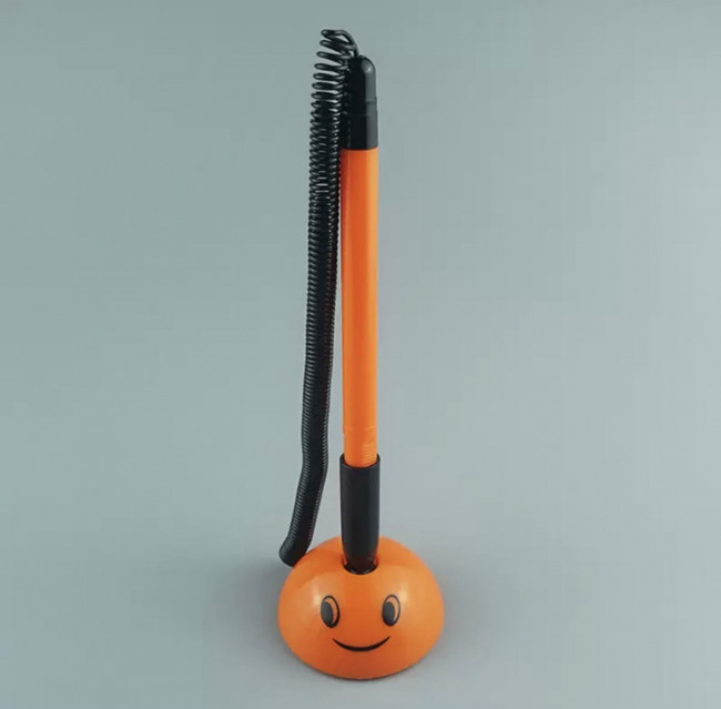 Ручка шариковая настольная, синяя, 0,5 мм, оранжевый корпус ZCP-3560B