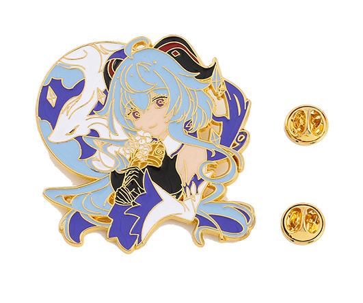 Значки DC-373 "Девушка с цветком" металл, цветная эмаль, на подложке, в ПВХ-пакете (1/20/100)