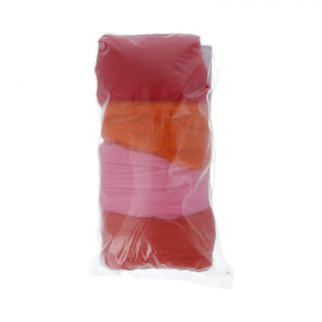 Набор шерсти для валяния 100% мериносовая шерсть ,4 х10г, ассорти № 3, Gamma