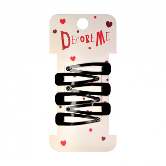 Набор заколок 4см для волос, 6шт, черные, BV/2-718/34 (10)