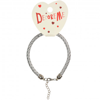 Шнурок d 5мм 21см из экокожи, плетеный с застежкой, BV/2-155/22 (10)