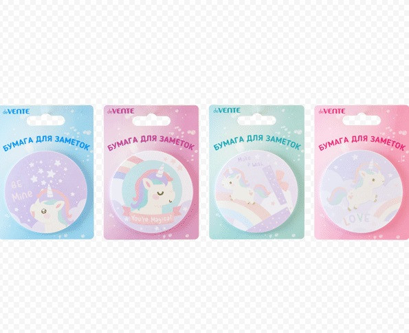 Клейкая бумага для заметок "deVENTE. Magic unicorn" Ø 70 мм, 30 листов, офсет 80 г/м², deVENTE (24)