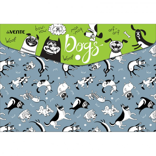 Папка А5 "Crazy dogs" на кнопке, 150 мкм, непрозрачная с рисунком, deVENTE/3071563 (12)