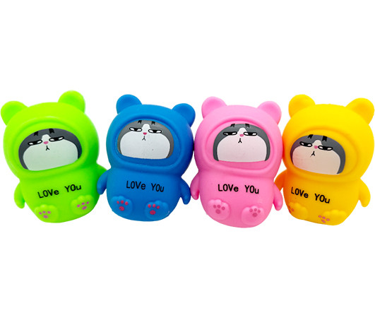 Игрушка DE-270 "Котик" мялка-антистресс, резина, цвета ассорти (12/288)