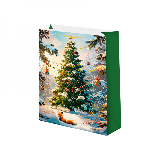 Пакет подарочный 41смх56см "Новогодняя ель", матовый микс, Микрос/Ч55101 (12)