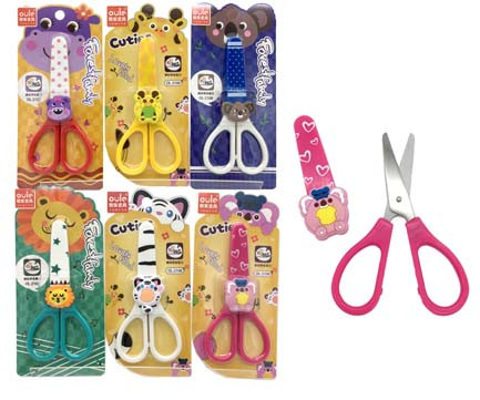 Ножницы детские CJ-234/CD-137 130мм "Животные" в пластик чехле с фигуркой, OL-2108 на блистере, ассорти (4/24/480) Ножницы детские CJ-234/CD-137 130мм "Животные" в пластик чехле с фигуркой, OL-2108 на блистере, ассорти (4/24/480)