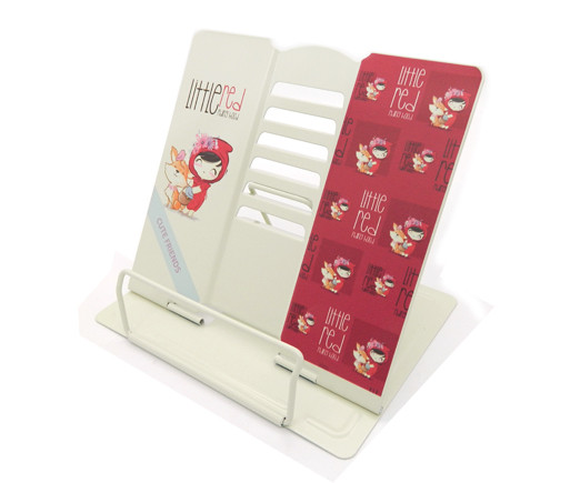 Подставка для книг CO-7003 "Девочка с лисенком" металлическая 19х20см, бежевая, с рисунком, в ПВХ-пакете (1/12/48)