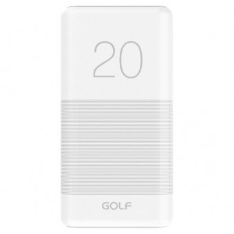GOLF G81/ Powerbank 20000 mah + Кабель Micro usb /In Micro usb /Out USB 1 А, 2.1A/ White