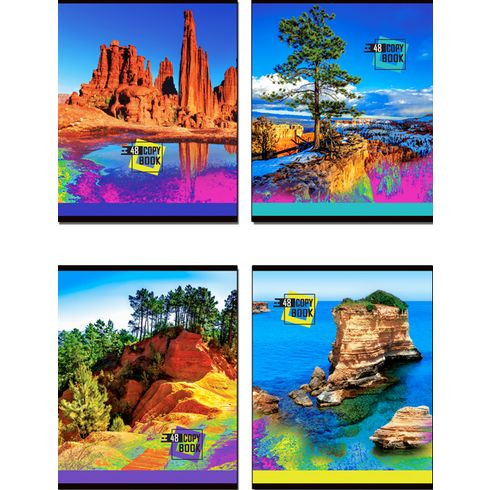 Тетрадь общая А5 скоба 48л. одна линия "Glitch nature" (ассорти) (BG) (10/80) Тетрадь общая А5 скоба 48л. одна линия "Glitch nature" (ассорти) (BG) (10/80)