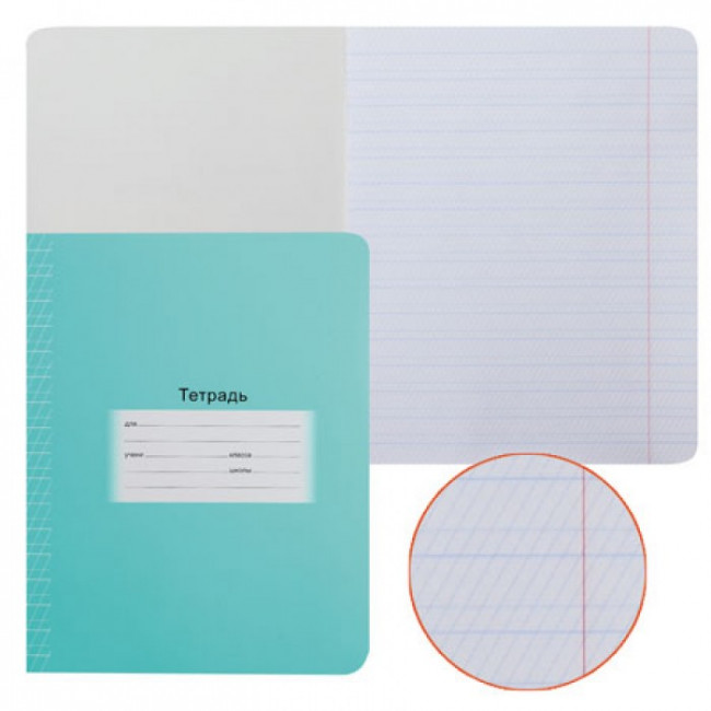 Тетрадь школьная 12 л. в две линии с частыми наклонными "Школьная" (20/240)