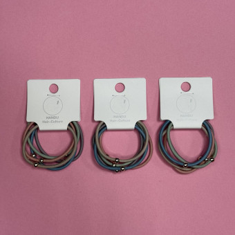 Набор резинок для волос, 5 шт, тонкие с шариком, Магистр/MAGb-HBtd-04