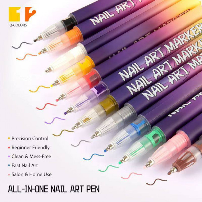 Набор маркеров 12цв акриловые, для дизайна ногтей (20)