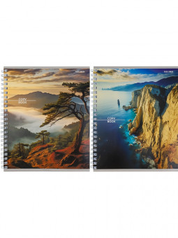 Тетрадь 80 клетка "Горные пейзажи -3", на гребне, Проф-Пресс/80-8421 (4/56)