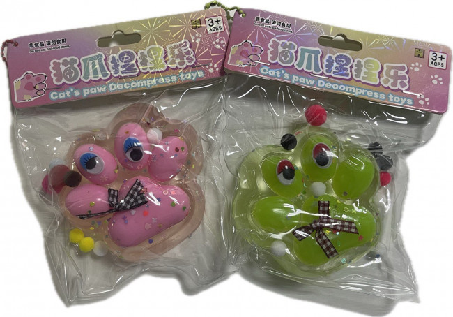 Сквиш - лапка "Cats Paw Decompress" с глазками, 10x10 см (8)