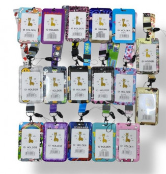 Бейдж вертикальный WENZER OFFiCE, пластиковый со шнурком, серия мультики (12)