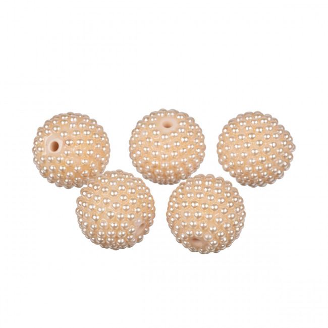 Бусина d 22мм пластик, №06 св.розовый, 5шт, Zlatka/BWS-22 №06