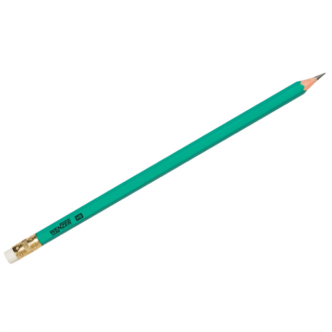 Карандаш ч/г WENZER OFFiCE HB, с ластиком, заточенный, пластиковый (12/72)