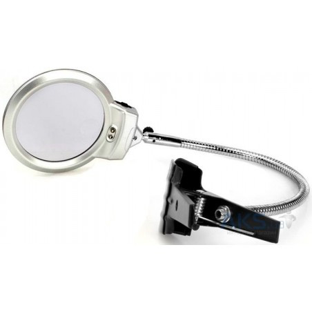 Лупа настольная на струбцине и подсветкой 107мм*24мм