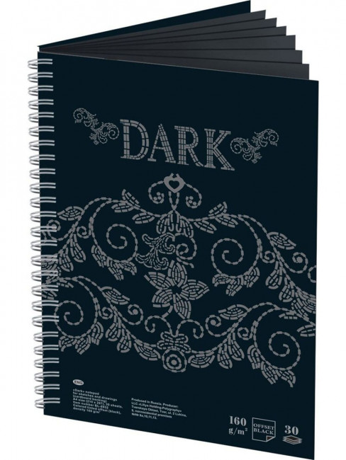 Блокнот А3 30л "Dark" 160г/м2, черный, Гознак (4)