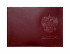 Обложка на паспорт WENZER OFFiCE из натуральной кожи "спилок" с блинтовым тиснением Герб РФ, бордовый