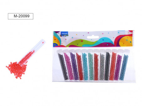 Набор бисера 3 мм 12цв x 7 г, Mazari/M-20099 (12)