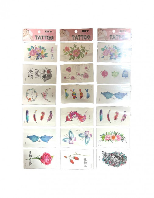 Татуировка мини наклейка9,5 х 20см Магистр "Минимализм" водостойкая живопись, 6шт, A-11 (12)