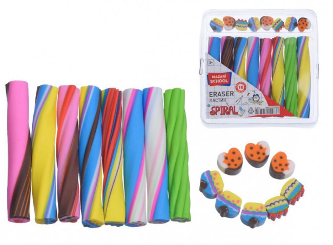 Набор ластиков SPIRAL, термопластичная резина, фигурные, 16 шт, 1 дизайн, ПВХ- упаковка / картонный дисплей Набор ластиков SPIRAL, термопластичная резина, фигурные, 16 шт, 1 дизайн, ПВХ- упаковка / картонный дисплей