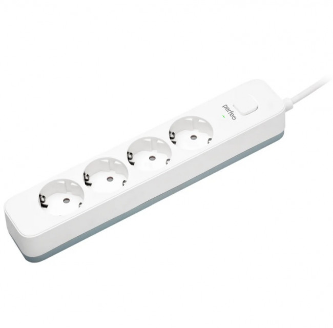 Perfeo сетевой фильтр "POWER STREAM", 2500W, 5,0м, 4 розетки,  белый.