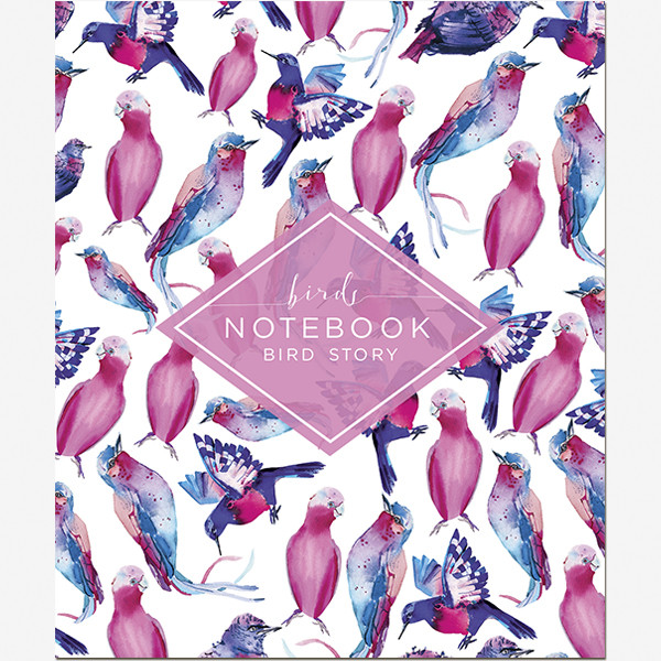 Тетрадь 48 клетка"Акварельные  истории" скрепка, Полином (40)